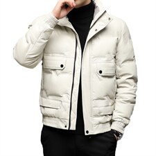 中年羽绒服男冬季宽松立领羽绒服爸爸冬装保暖外套BJY08195-P200图片