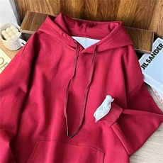 纯色连帽卫衣男春秋季日系复古宽松百搭简约情侣大码上衣8510/P40，男装卫衣，星座506B