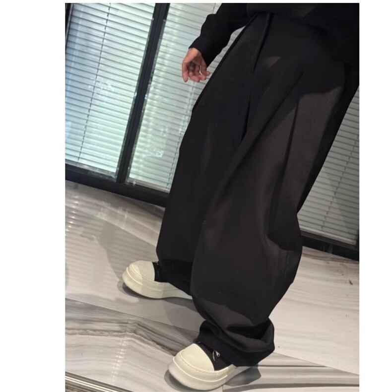 春季新款立体剪裁褶皱西裤设计感宽松直筒休闲裤1008-LX0255-P46,男装西裤,星座1008