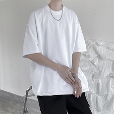 抖音供货200克现货纯色宽松版短袖T恤B343/T666/P10元，男装T恤，星座1905A（原电商B343）