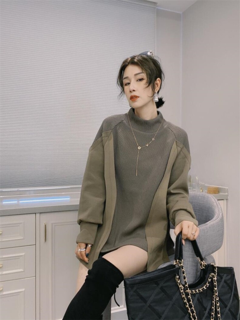 拼接卫衣ＭＬ，女装卫衣/绒衫，可纳奇