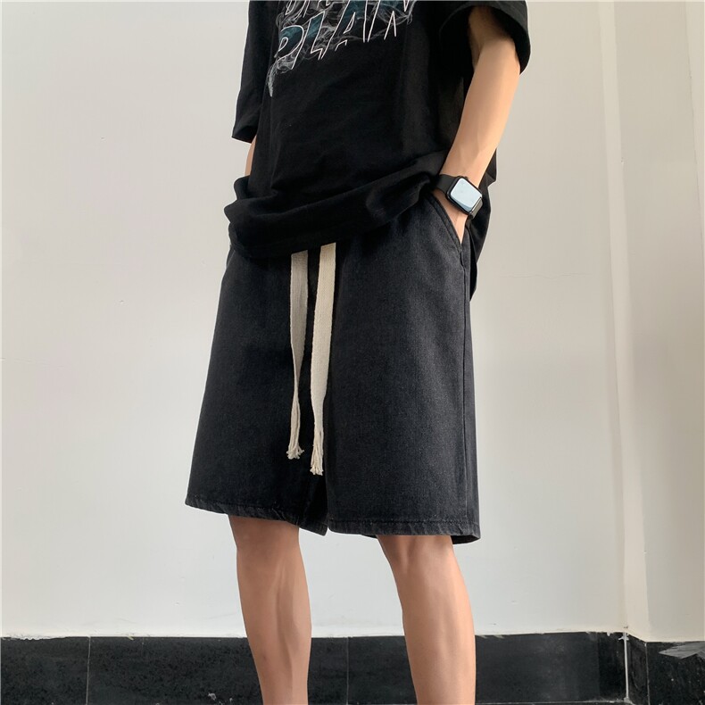 DXK8033-P35宽松五分裤子男高街潮流潮牌港风外穿工装短裤夏季,男装牛仔裤,星座603-2