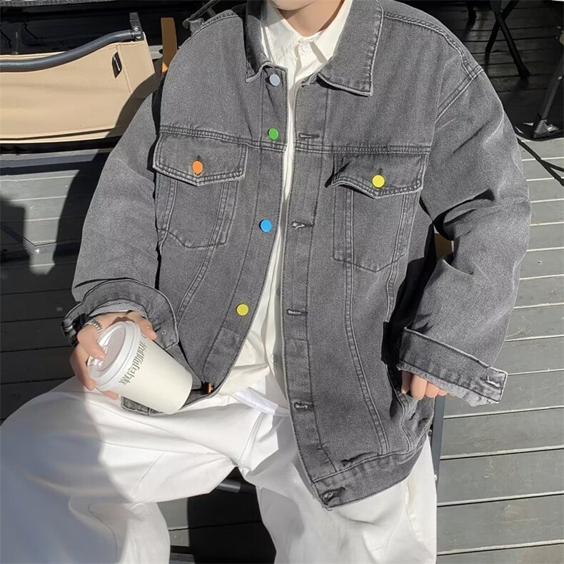 潮流时尚夹克ins潮男青春流行气质百搭春秋简约翻领长袖新款外套,男装夹克,星座410-7