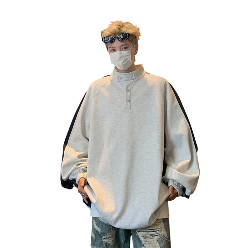 量大优供视频拼接排扣圆领长袖卫衣男XH82-特p30,男装卫衣,电商B367