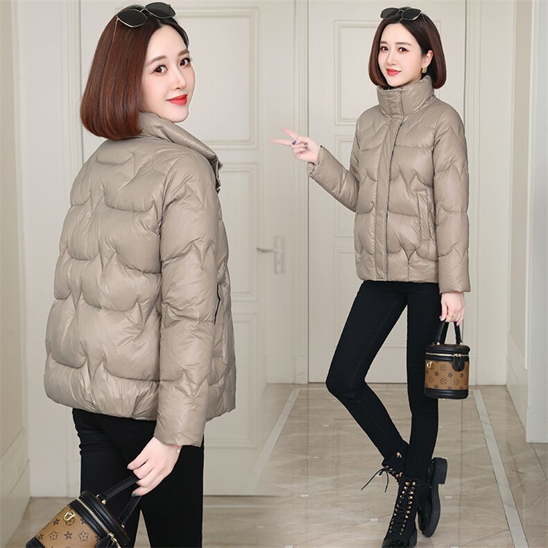 羽绒棉服女短款2025冬季新款时尚立领棉衣小个子宽松加厚棉袄外套,女装棉衣/棉服,木橙西子