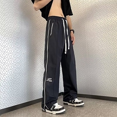 运动休闲裤男美式高街hiphop宽松百搭拉链工装直筒阔腿裤M269-P38，男装工装外套，星座1008-2