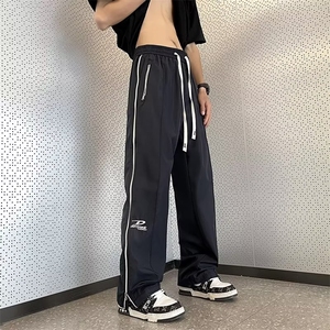 运动休闲裤男美式高街hiphop宽松百搭拉链工装直筒阔腿裤M269-P38图片