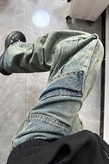 百搭直筒牛仔裤男工装高街长裤子N6027/P53，男装牛仔裤，电商D202