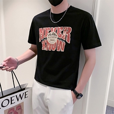 TX27-P38夏季T恤男短袖半截袖新款男装上衣痞青年半袖-黑2控58，男装T恤，电商D327