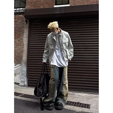 简约ins文艺百搭时尚机车皮夹克金属标夹克新款潮流慵懒日系流行，男装夹克，星座1210-1