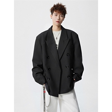 双排扣大码M-5XL西服男成分96%聚酯纤维4%氨纶XF78127P85控128，男装西服，星座227-7