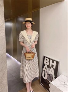 波点闺蜜款一长一短连衣裙图片