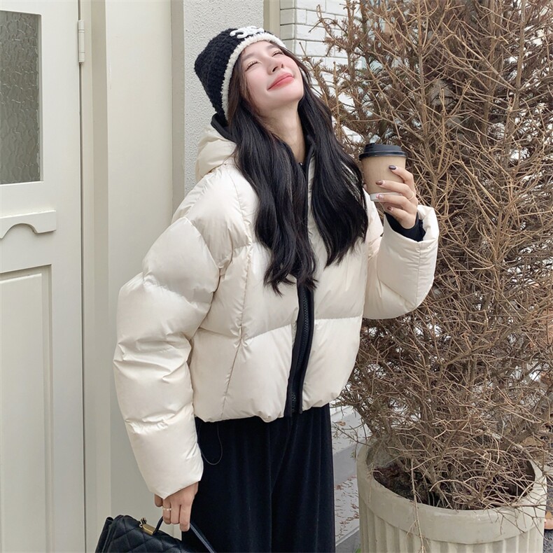 现货！2783款短款连帽加厚保暖面包服茧形羽绒外套女,女装羽绒服,衣秀之家