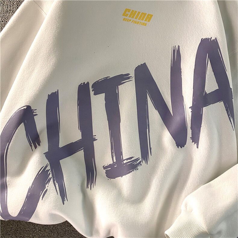 EY14春季新款港风宽松男女China圆领长袖套头卫衣情侣装P38,男装卫衣,电商C306-1