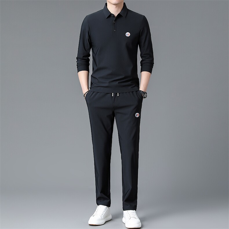 SXL8822春秋款男士运动套装翻领二件套P159,男装休闲套装,电商B360