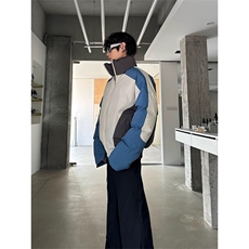 撞色立领棉服外套休闲情侣面包服棉衣MY021特P79，男装棉衣，星座908-1