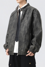 立领皮衣男飞行员皮夹克机车风大码外套JK2122-P80大码元，男装夹克，星座210-1