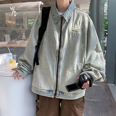 潮五角星刺绣做旧拉链牛仔外套男女百搭夹克insJT01，男装夹克，星座1116A-1（原606A）