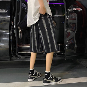 2023 夏季新款 港风外景大码潮牌扎染牛仔短裤M-5X GK22253-P50图片