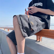 工装牛仔短裤男士夏季款休闲中裤男宽松五分裤子男款N209，男装牛仔裤，星座1116A-1（原606A）