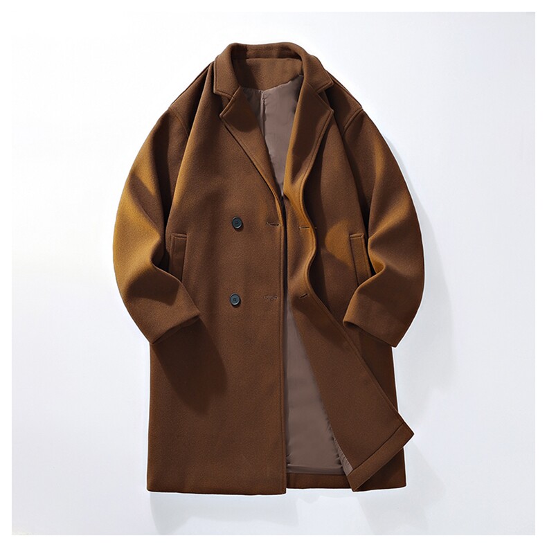 新款呢子大衣男中长款季高端高级感长款风衣外套JK2702P100，男装风衣，电商A128