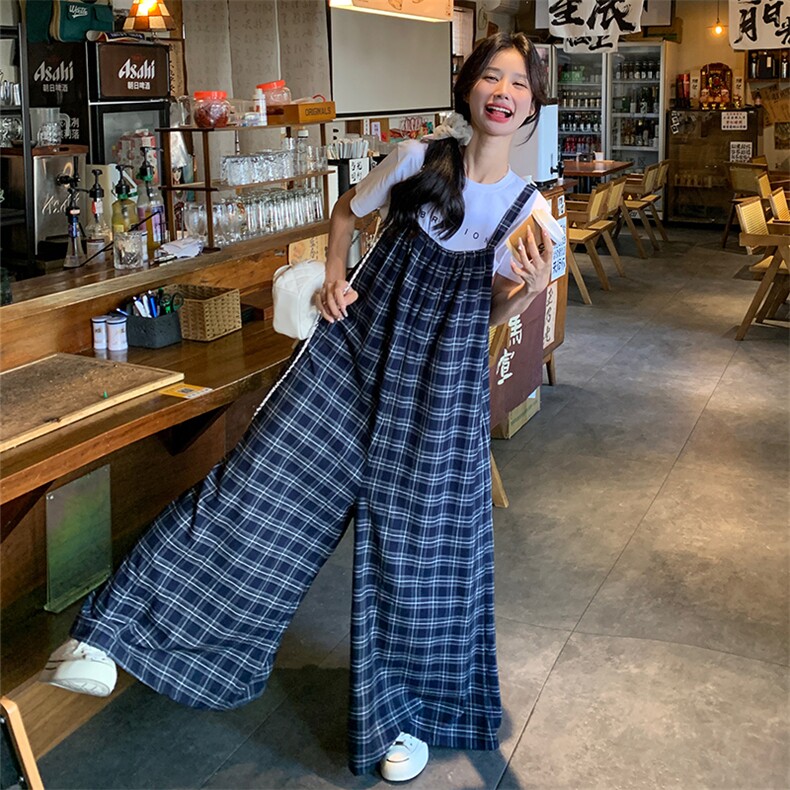 【现货】春夏秋三季！韩系休闲格子背带裤女2C260-X041-P130-K188,女装连体裤,2C260