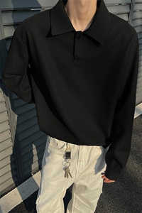 黑墙2026春装套头翻领卫衣男装春季大码宽松长袖打底T恤S390特P38图片