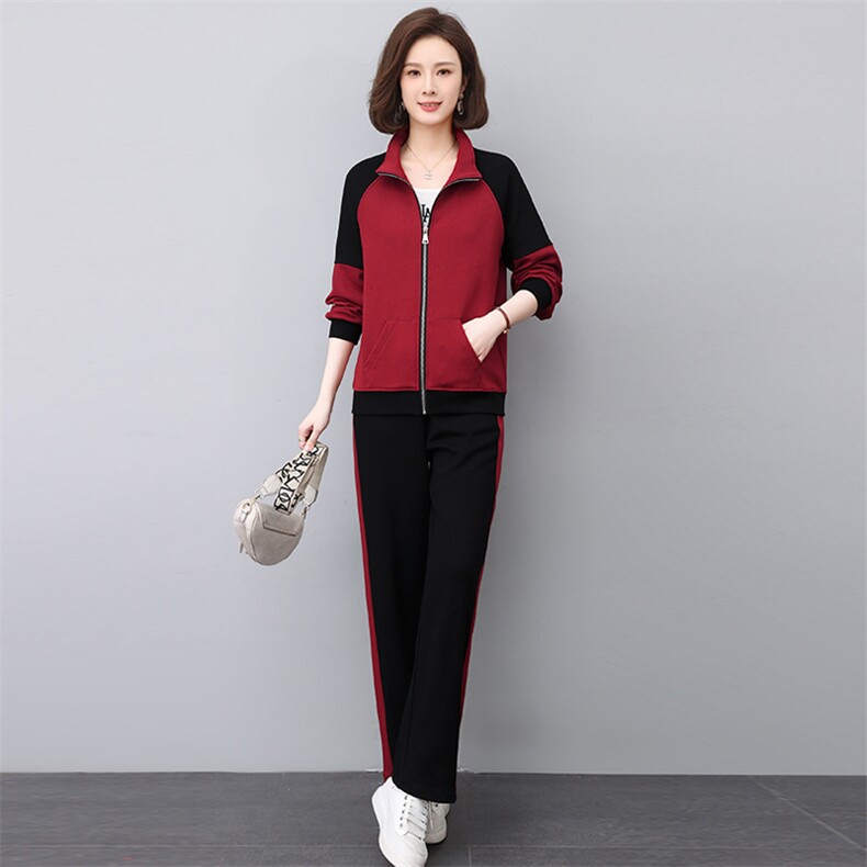 运动服套装女春秋2024年春秋装新款时尚洋气减龄卫衣休闲两件套,女装套装/套裙,涵誉