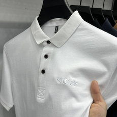 夏季新款男士短袖POLO杉高档轻商务丝光棉翻领百搭中年爸爸装，男装T恤，电商B212（原钱塘6029）