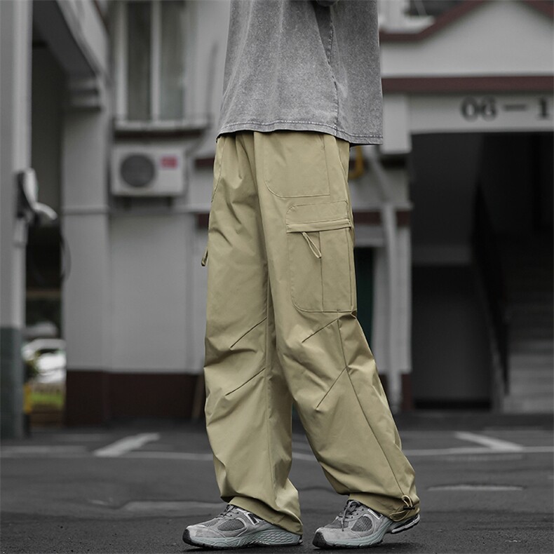 秋季美式防水大口袋伞兵裤宽松直筒休闲工装裤K24099-特P38控78，男装工装外套，电商A001