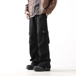 美式复古机能伞兵工装裤男女春秋潮牌直筒宽松阔腿裤子MKK92P58,轻熟男性西装穿搭图片
