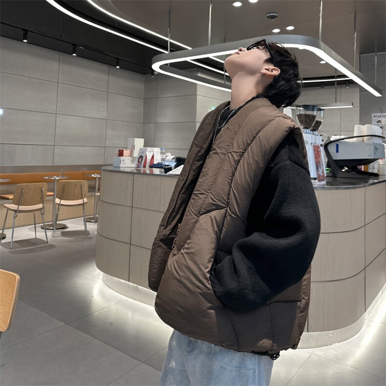 秋冬季美式保暖棉衣马甲潮流宽松休闲无袖马甲外套,男装棉衣,星座410-7