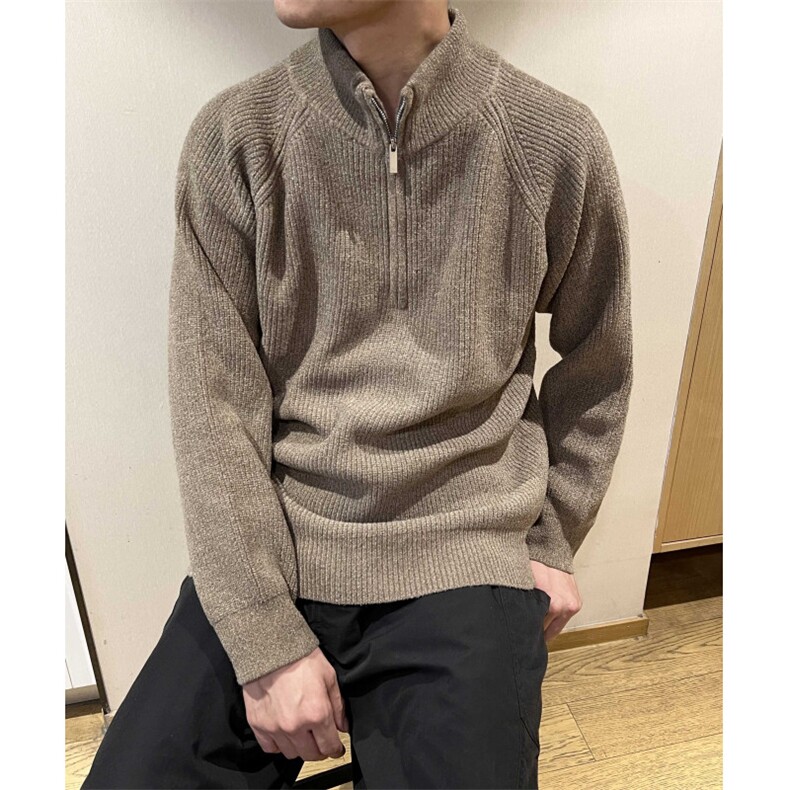 半拉链黑色毛衣男2025新款秋冬季加厚保暖内搭半高领针织衫,男装针织衫/毛衣,星座510-1