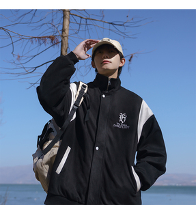 23/秋季重磅鹿皮绒美式刺绣翻领夹克外套JK2309-P90控128