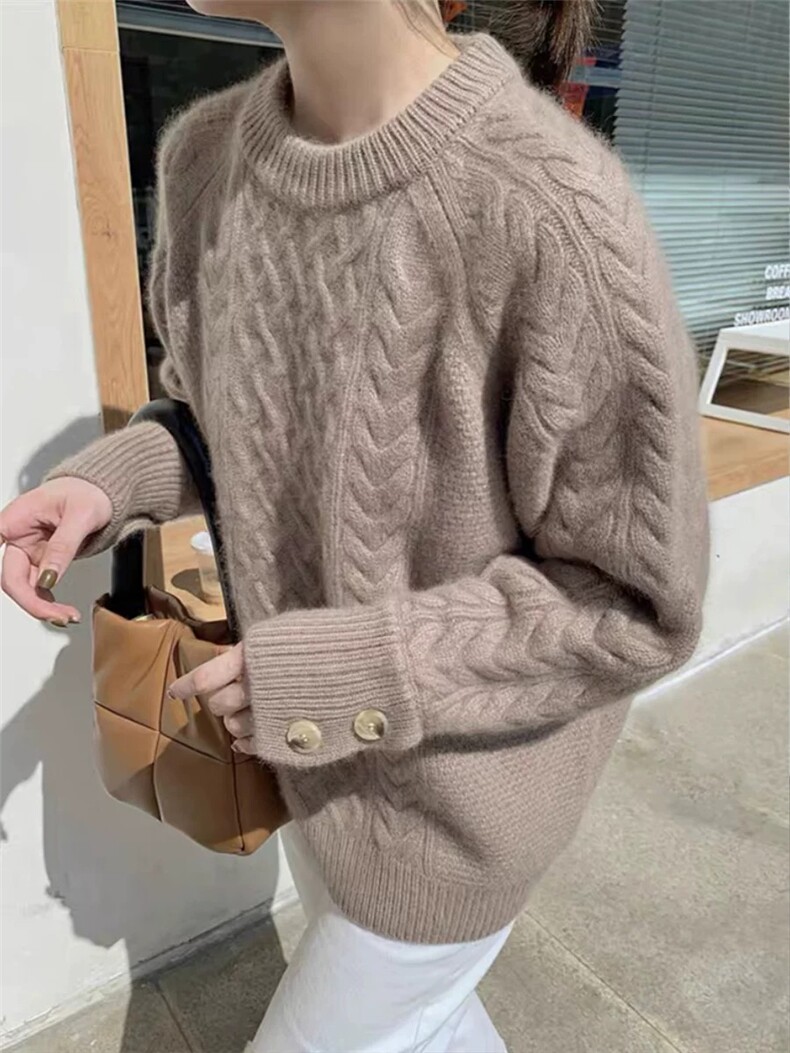 2025年秋季时尚百搭通勤简约休闲宽松，女装羊毛衫，恩泰羊绒