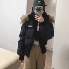 2025冬季新款短款皮草连帽羽绒服女收腰显瘦高级感大毛领羽绒外套，男装羽绒服，星座218-8