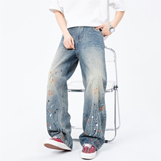 夏季新款泼墨牛仔裤K623P65，男装牛仔裤，电商A073