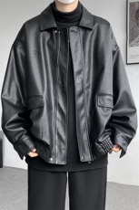 8XL-M皮衣外套男港风复古美式加绒加厚皮夹克机车PY858P95控128，男装皮衣，电商D206-1