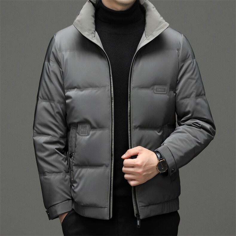 男装加厚保暖外套2023冬季新款中青年男士商务休闲立领羽绒服,男装羽绒服,电商B212（原钱塘6029）
