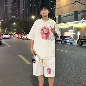 套装！华夫格套装短袖T恤短裤男 HTZ528-特p：38图片