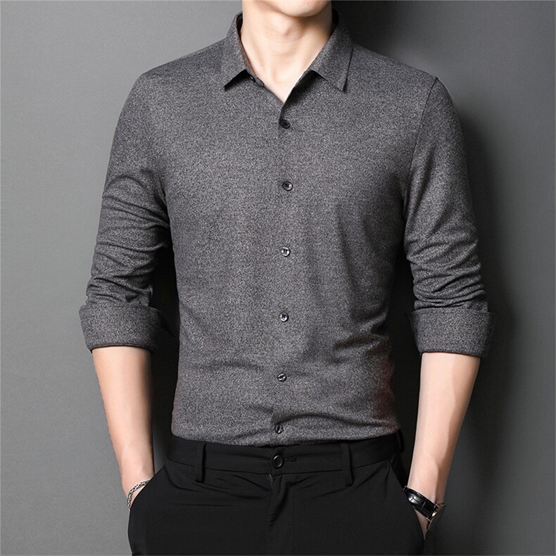 BS2Q8572钱塘2020-2秋季纯色百搭男士长袖衬衫主推款稳定P95,男装衬衫,钱塘207-2
