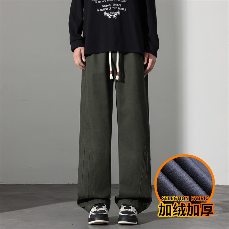 加厚裤子男款秋冬美式复古休闲长裤直筒工装裤J8030-P45/加绒P55,男装工装外套,星座509