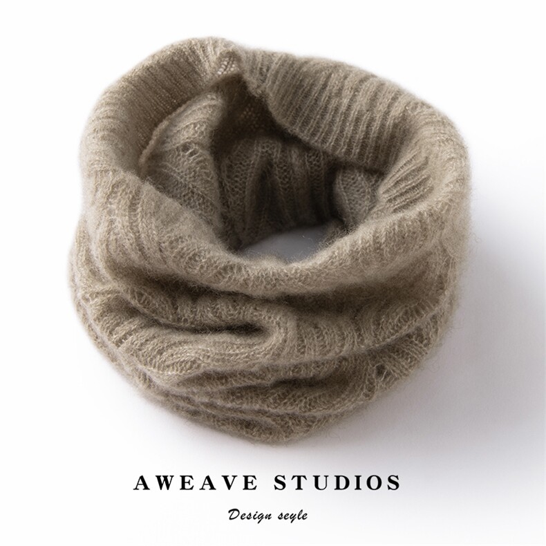 2025春秋新款羊绒围巾女100山羊绒纯色提花针织围巾保暖时尚围脖，围巾，咔绒特