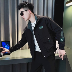 1506-1/JG591/P66痞帅条纹夹克男装2025新款男士休闲春秋上衣1图片
