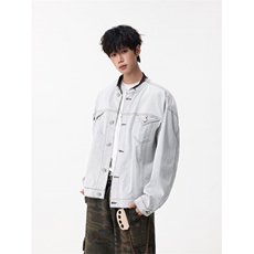 棒球服牛仔外套夹克男女情侣复古宽松百搭上衣潮JK0414-P73，男装工装外套，星座308B-2