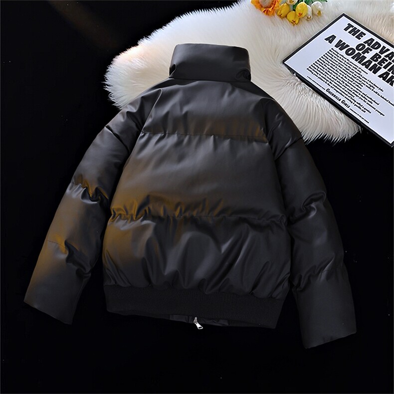 冬季clean立领棉服中性加厚PU皮短款棉衣HZ8810-特P72不议价,男装棉衣,星座610B-1