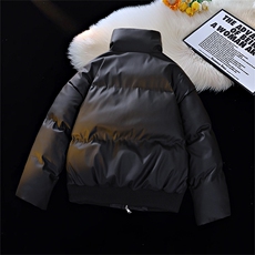 冬季clean立领棉服中性加厚PU皮短款棉衣HZ8810-特P72不议价，男装棉衣，星座610B-1