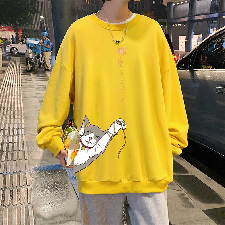 S6013-P28加绒款-P33秋季圆领卫衣男大码韩版宽松长袖外套，男装卫衣，电商A040
