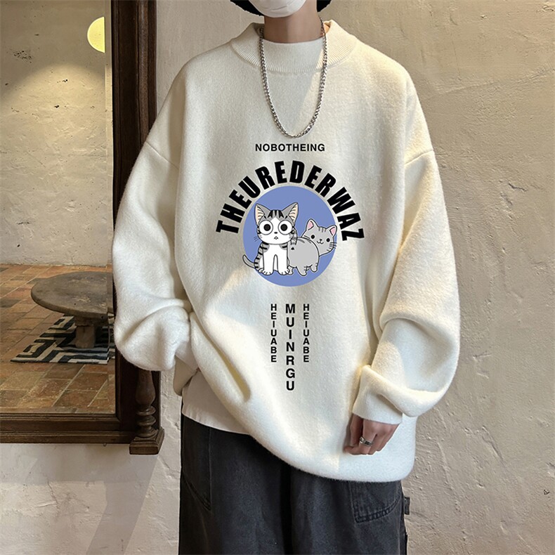 控68半高领毛衣男士大码针织衫男毛线衣男M18160-P45加绒款-P65,男装针织衫/毛衣,电商A040