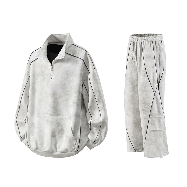 可二开脏脏灰扎染套装大码M-5XL卫衣WY78064P68卫裤WK78065P68，男装休闲裤，星座227-7